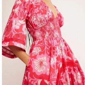 Free People Dixie Pink Floral Maxi Dress